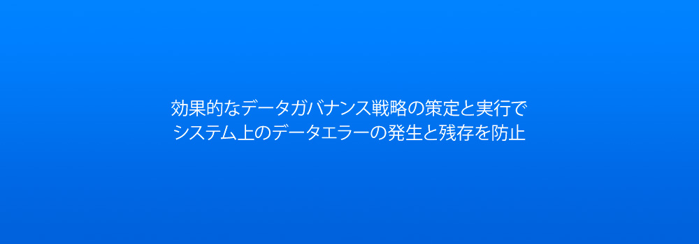 効果的なデータガバナンス戦略の策定と実行で システム上のデータエラーの発生と残存を防止