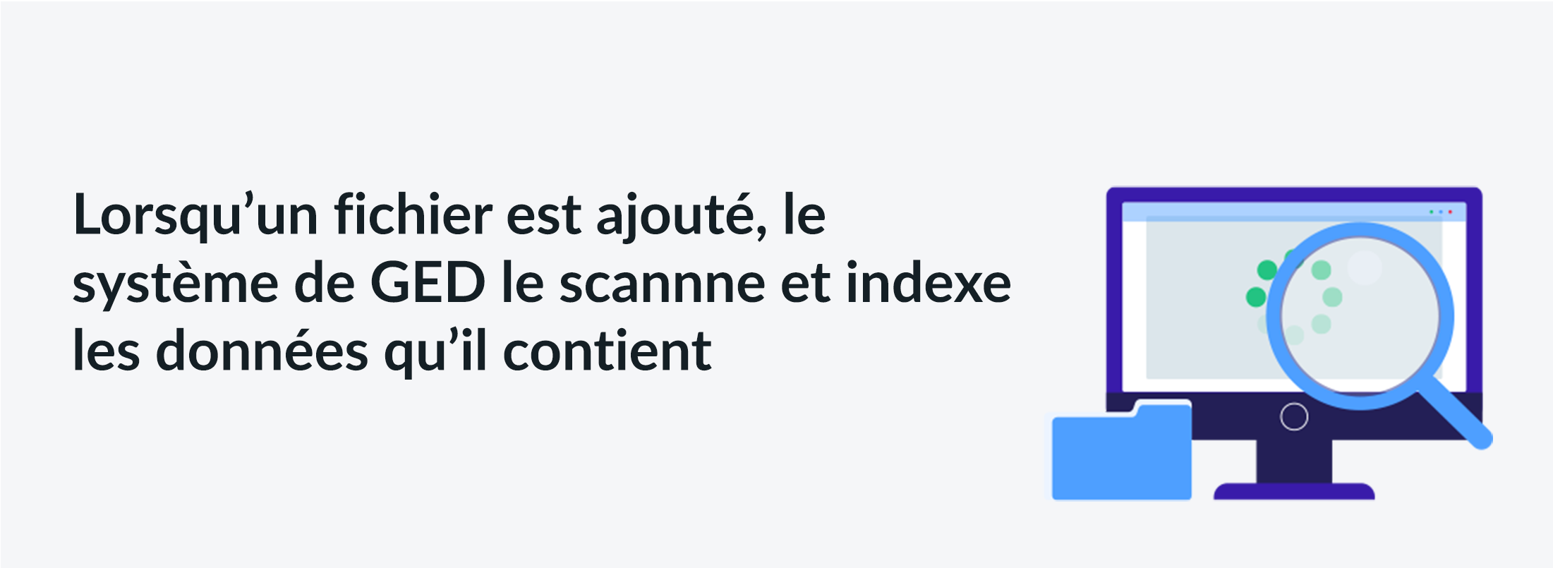 Lorsqu'un fichier est ajoute, le systeme de GED le scanne et indexe les donnes qu'il contient