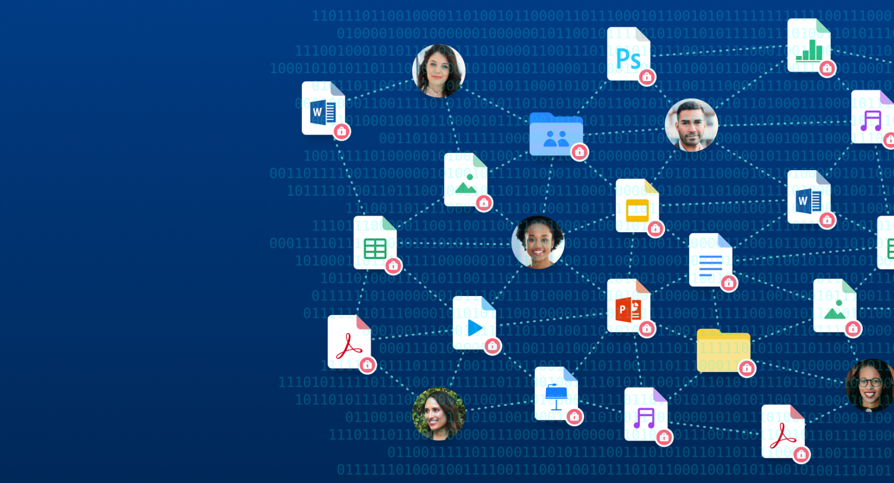 Visual representation of users and their files in the content cloud