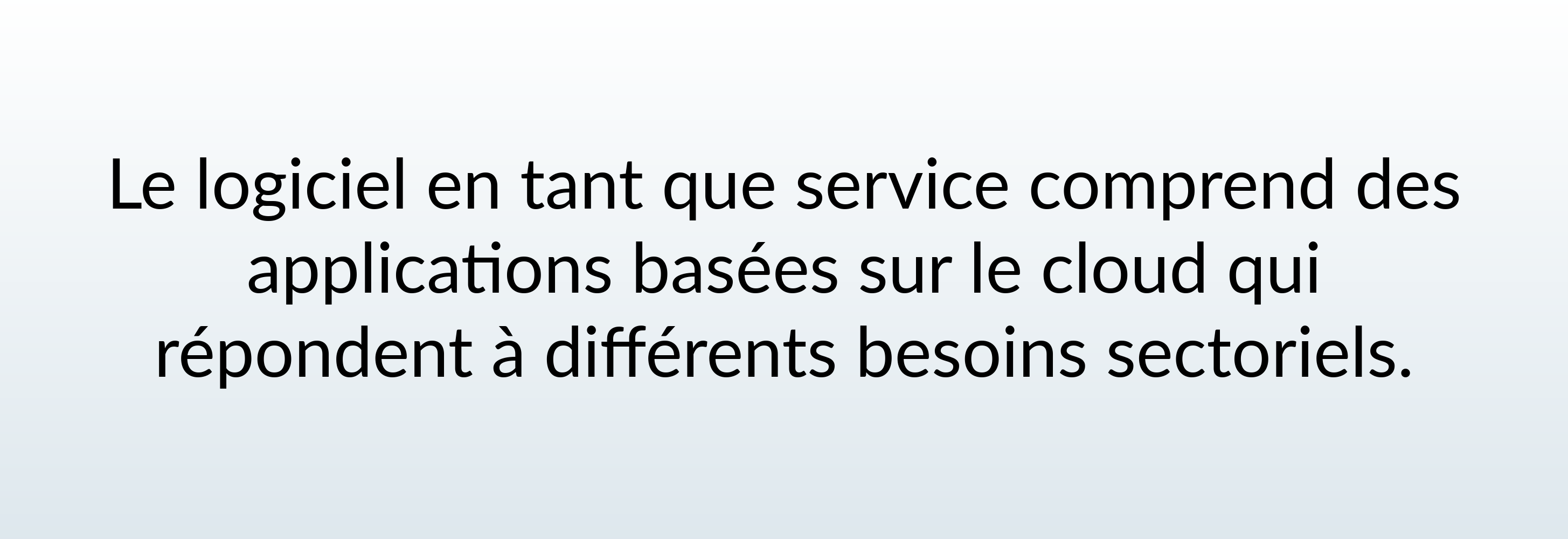 Le logiciel en tant que service comprend des applications basées sur le cloud qui répondent à différents besoins sectoriels.