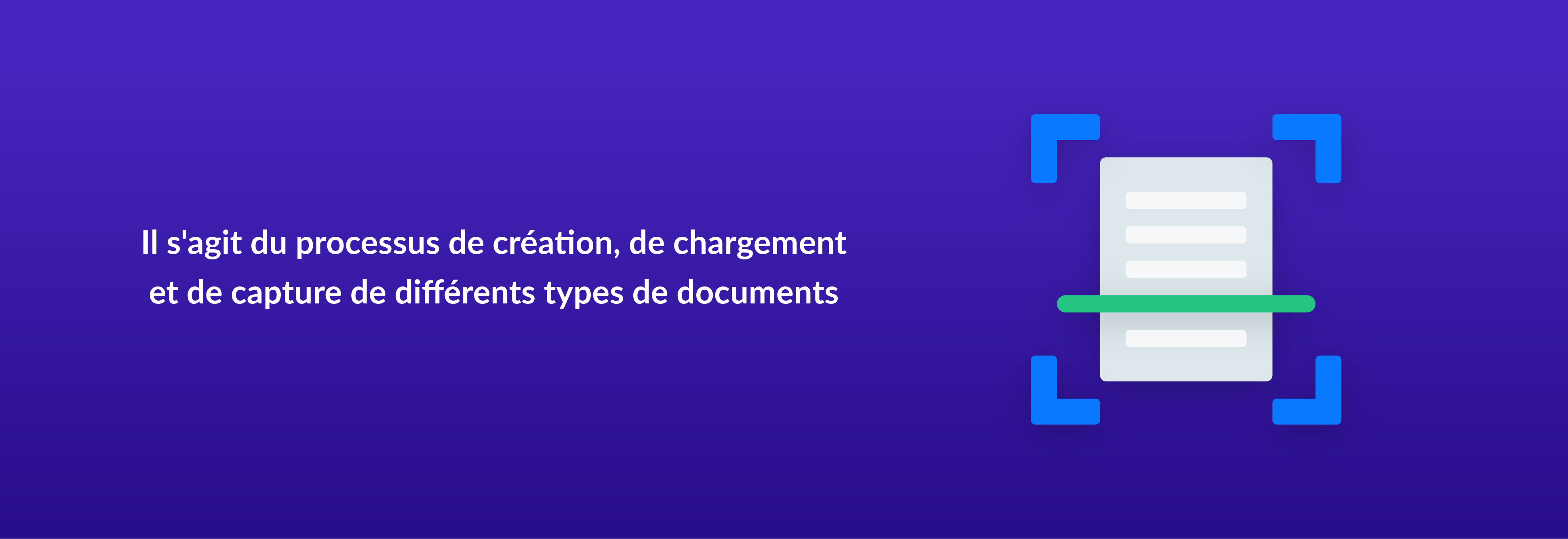 Il s'agit du processus de création, de chargement et de capture de différents types de documents