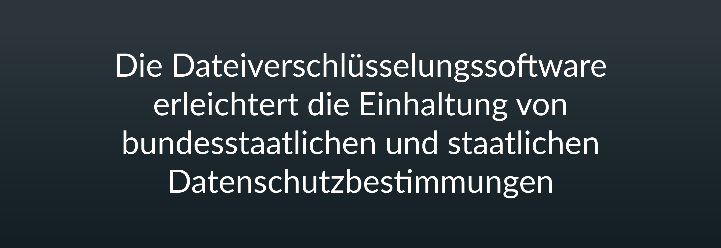 Die Dateiverschlüsselungssoftware erleichtert die Einhaltung von bundesstaatlichen und staatlichen Datenschutzbestimmungen