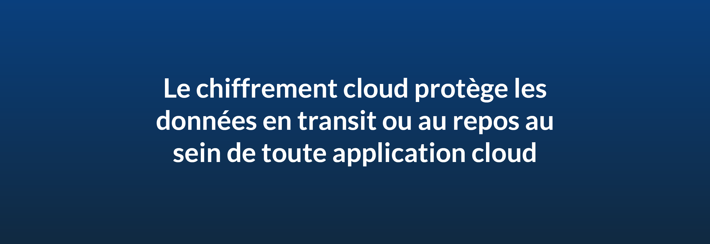 Le chiffrement cloud protège les données en transit ou au repos au sein de toute application cloud