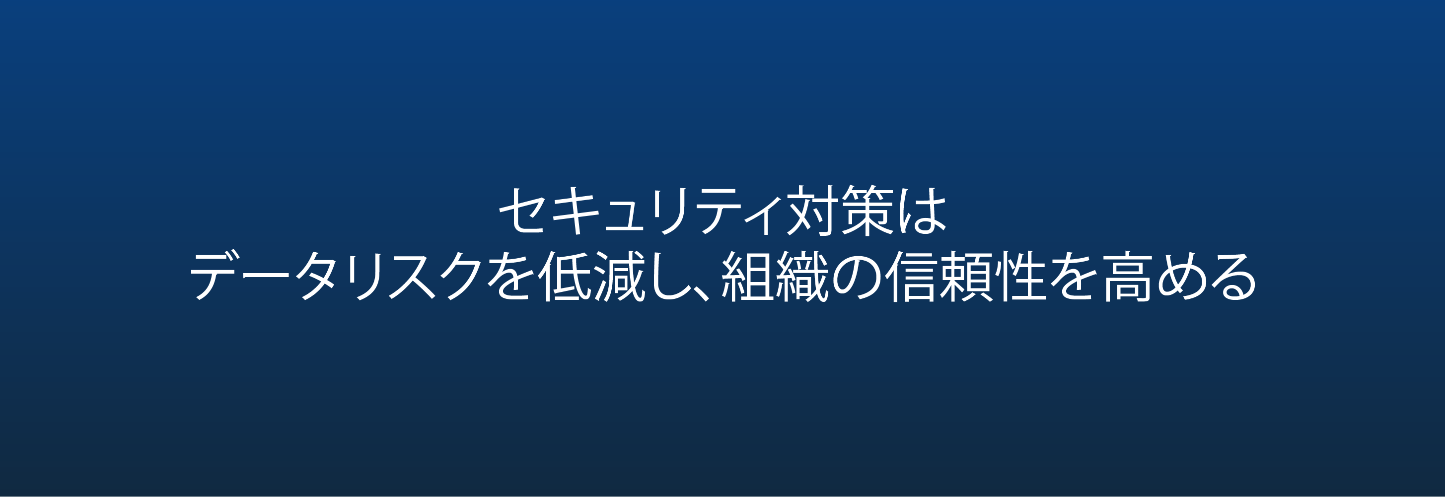 セキュリティ対策は データリスクを低減し、組織の信頼性を高める