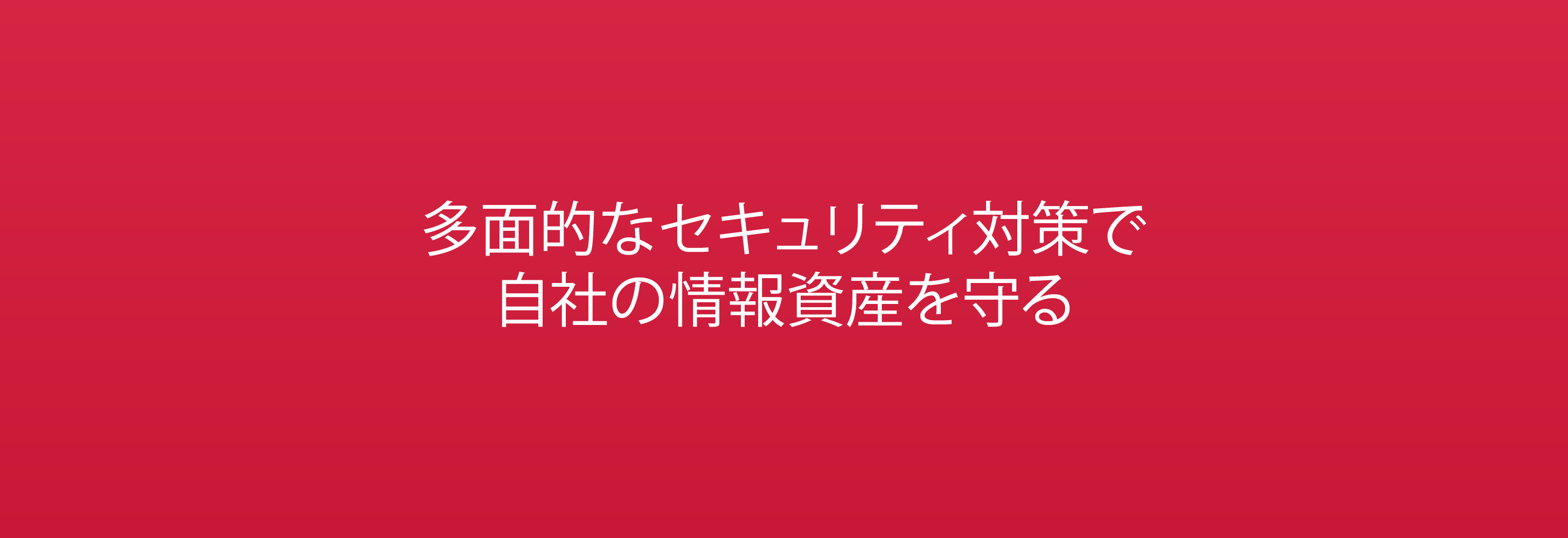 多面的なセキュリティ対策で  自社の情報資産を守る