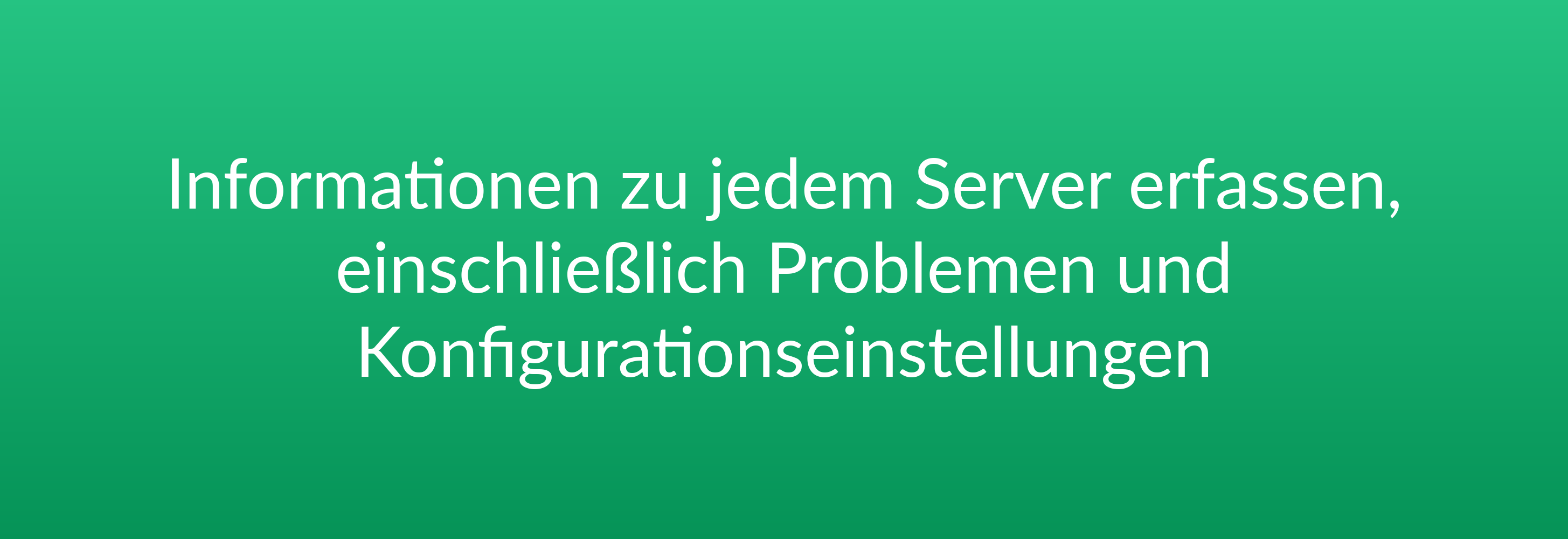 Informationen zu jedem Server erfassen, einschließlich Problemen und Konfigurationseinstellungen