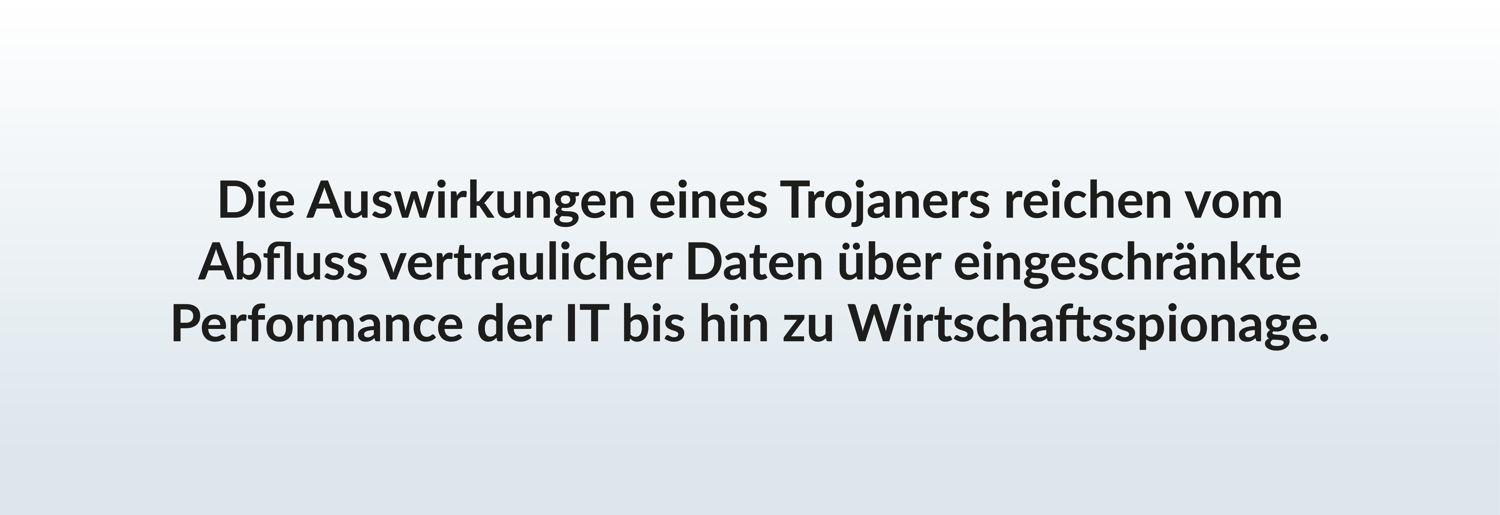 Die Auswirkungen eines Trojaners reichen vom Abfluss vertraulicher Daten über eingeschränkte Performance der IT bis hin zu Wirtschaftsspionage.