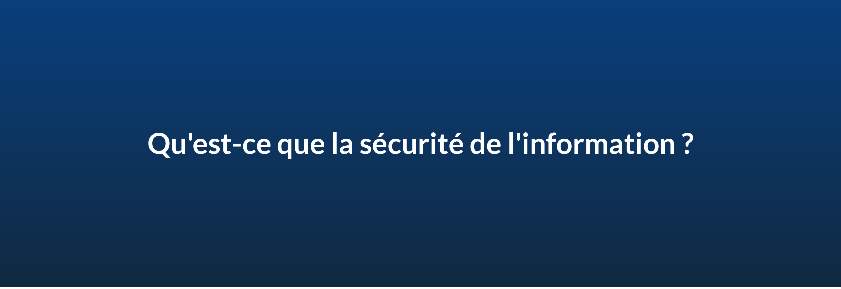 Qu'est-ce que la sécurité de l'information