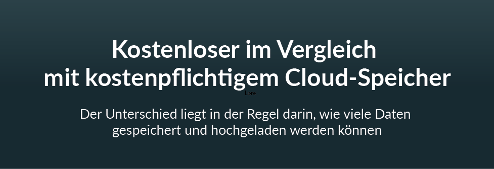 Kostenloser im Vergleich mit kostenpflichtigem Cloud-Speiche