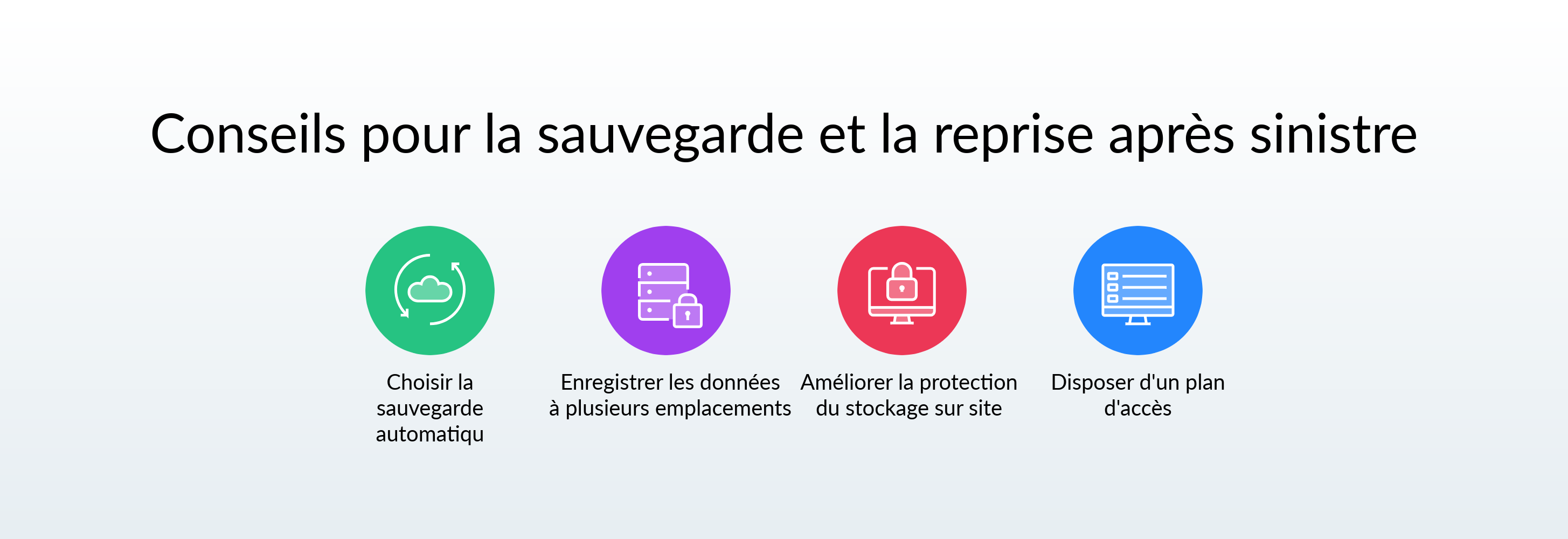 Conseils pour la sauvegarde et la reprise après sinistre