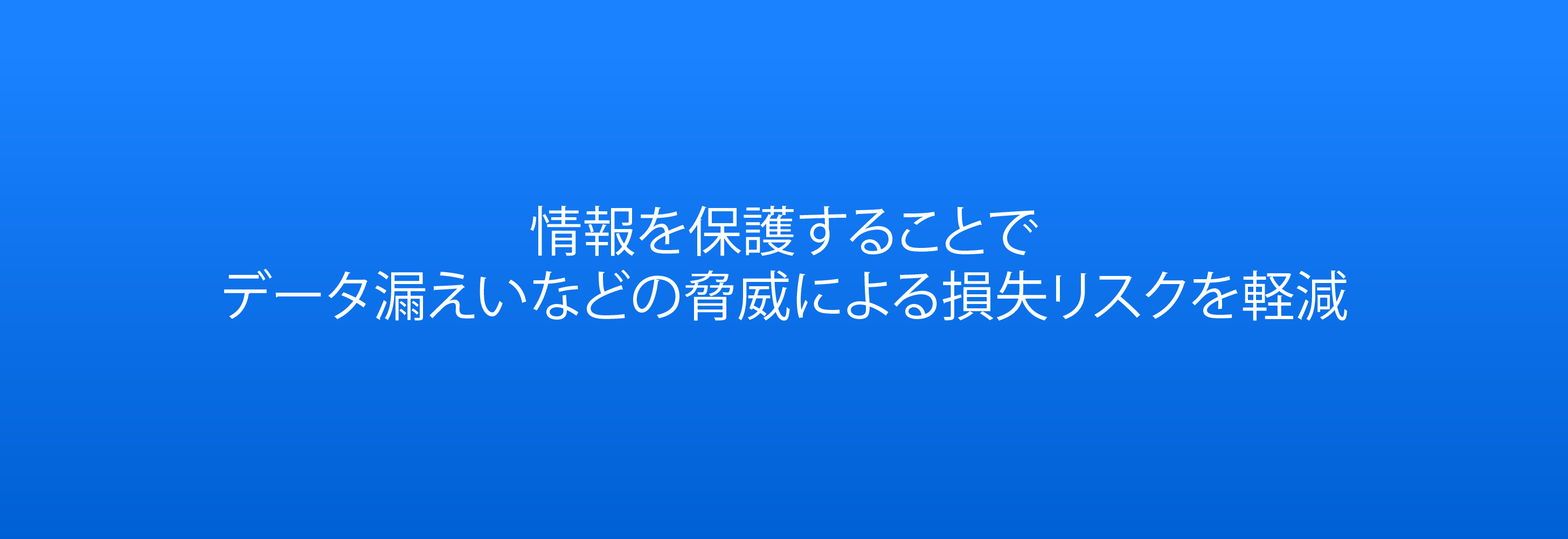 情報を保護することで データ漏えいなどの脅威による損失リスクを軽減