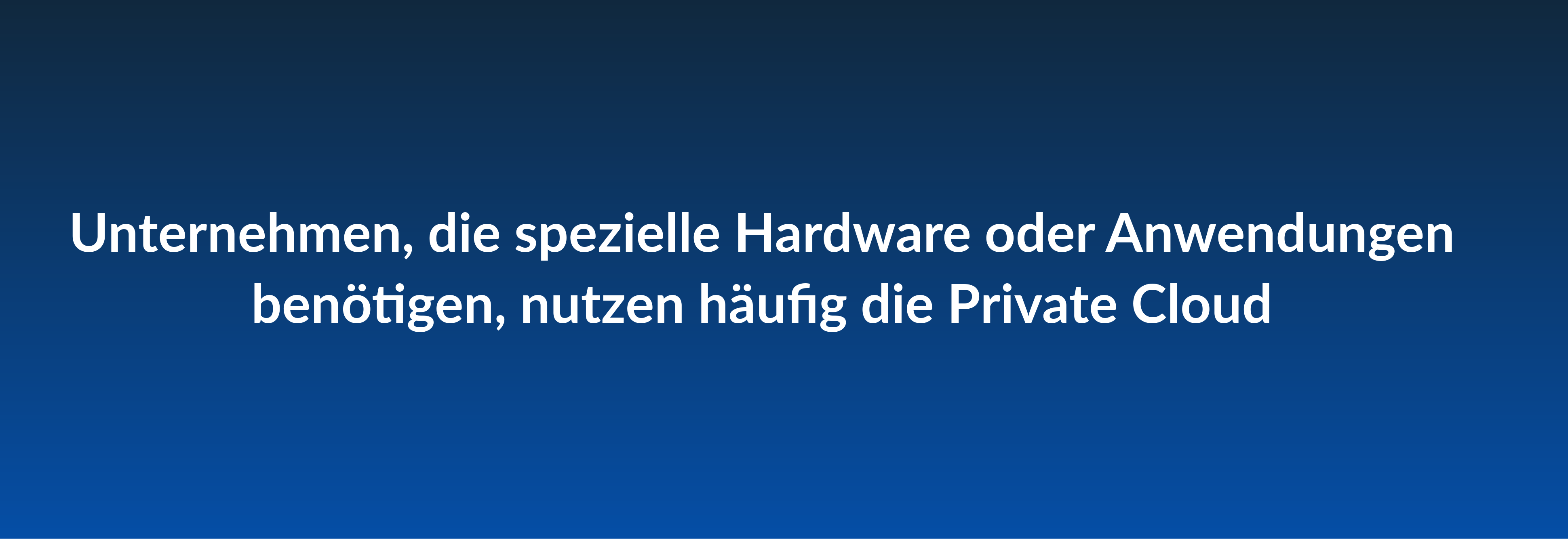 Unternehmen, die spezielle Hardware oder Anwendungen benötigen, nutzen häufig die Private Cloud