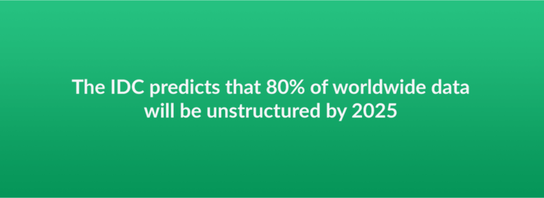 The IDC predicts that 80% of worldwide data will be unstructured by 2025