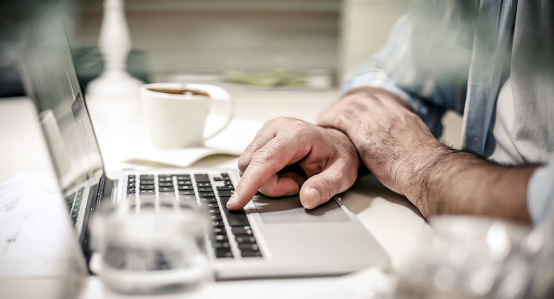 Man using laptop