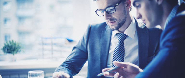 Co-workers collaborating